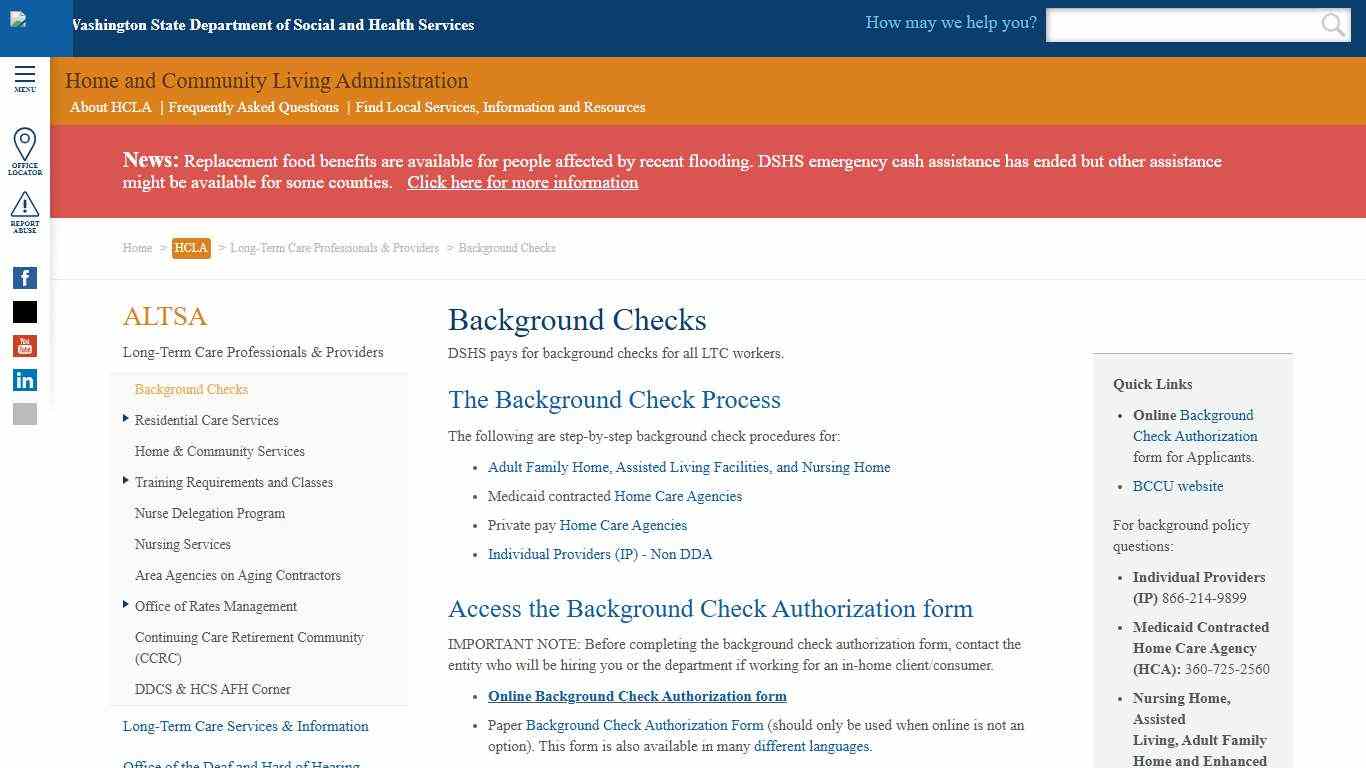 Background Checks | DSHS