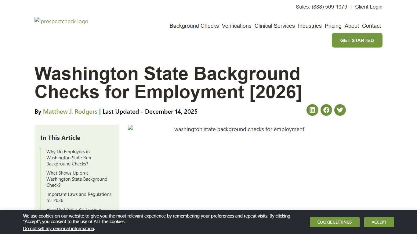 Washington State Background Checks for Employment [2026]